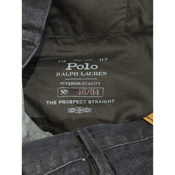 NWT Polo Ralph Lauren Men's 46Bx34 The Prospect Straight Dark Wash Indigo Jeans - Picture 14 of 16